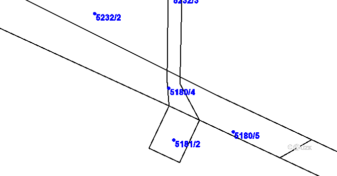 Parcela st. 5180/4 v KÚ Krahulov, Katastrální mapa