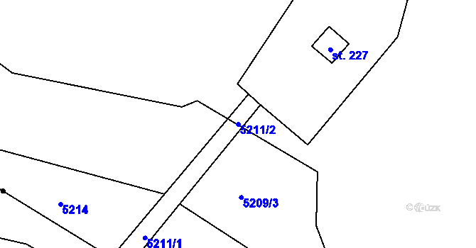 Parcela st. 5211/2 v KÚ Krahulov, Katastrální mapa