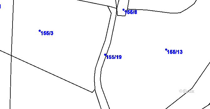 Parcela st. 155/19 v KÚ Dolina u Krajkové, Katastrální mapa