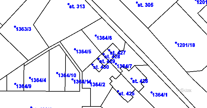 Parcela st. 428 v KÚ Krajková, Katastrální mapa