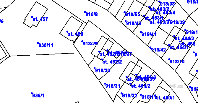 Parcela st. 462/1 v KÚ Krajková, Katastrální mapa