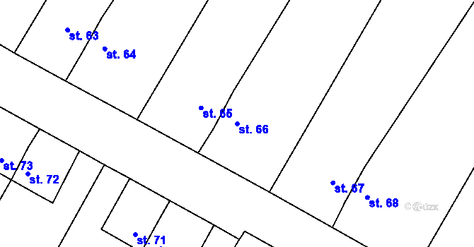 Parcela st. 66 v KÚ Květná u Krajkové, Katastrální mapa