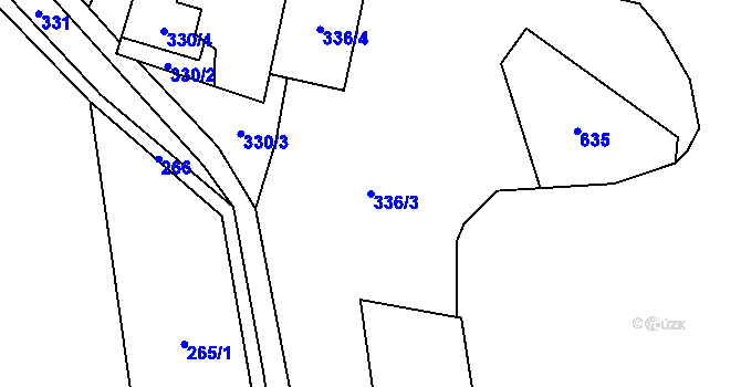 Parcela st. 336/3 v KÚ Leopoldovy Hamry, Katastrální mapa