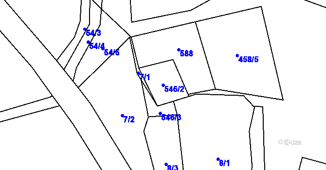 Parcela st. 546/2 v KÚ Markvarec u Krajkové, Katastrální mapa