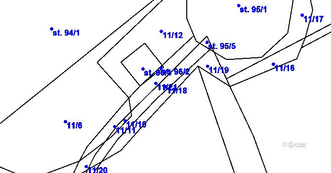Parcela st. 11/18 v KÚ Krakov, Katastrální mapa