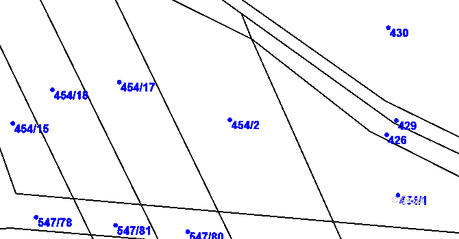 Parcela st. 454/2 v KÚ Krakov, Katastrální mapa