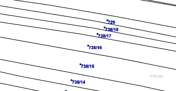 Parcela st. 738/16 v KÚ Krakov, Katastrální mapa