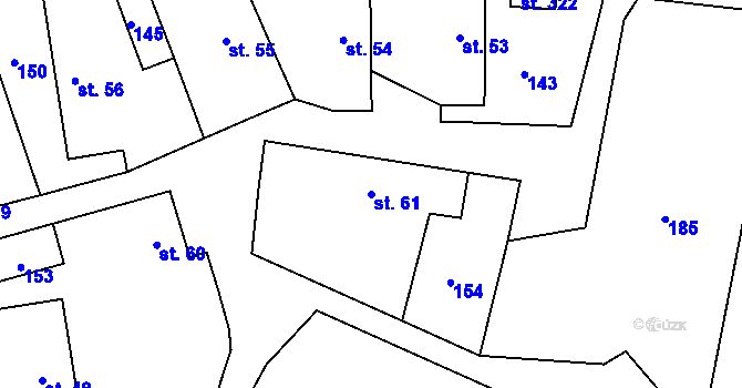 Parcela st. 61 v KÚ Krakovany, Katastrální mapa