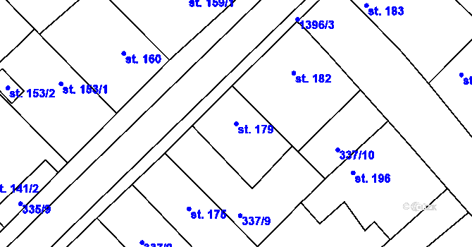 Parcela st. 179 v KÚ Krakovany, Katastrální mapa