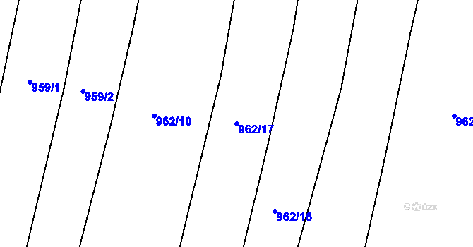Parcela st. 962/17 v KÚ Krakovany, Katastrální mapa