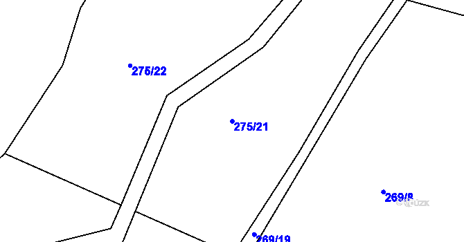 Parcela st. 275/21 v KÚ Krakovec u Rakovníka, Katastrální mapa