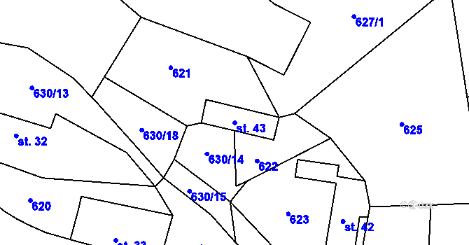 Parcela st. 43 v KÚ Vernýřov, Katastrální mapa