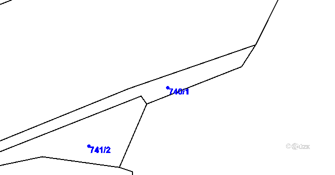 Parcela st. 740/1 v KÚ Všesoky, Katastrální mapa