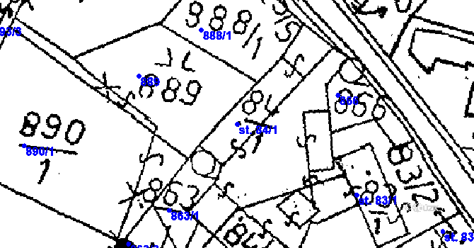 Parcela st. 84/1 v KÚ Žandov, Katastrální mapa