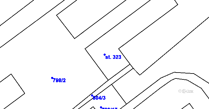 Parcela st. 323 v KÚ Kralice na Hané, Katastrální mapa