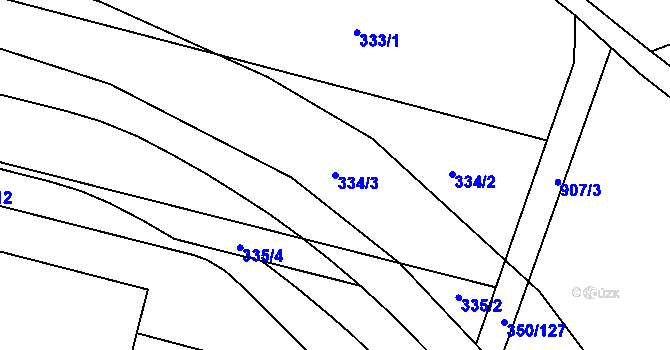 Parcela st. 334/3 v KÚ Kralice na Hané, Katastrální mapa