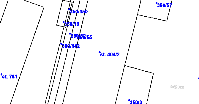 Parcela st. 404/2 v KÚ Kralice na Hané, Katastrální mapa