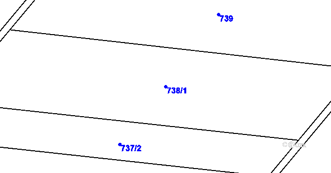 Parcela st. 738/1 v KÚ Kralice na Hané, Katastrální mapa
