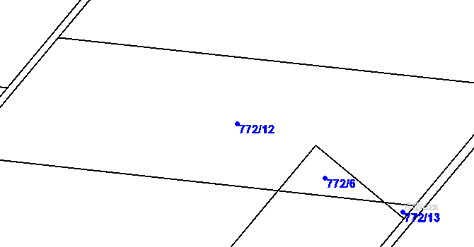 Parcela st. 772/12 v KÚ Kralice na Hané, Katastrální mapa