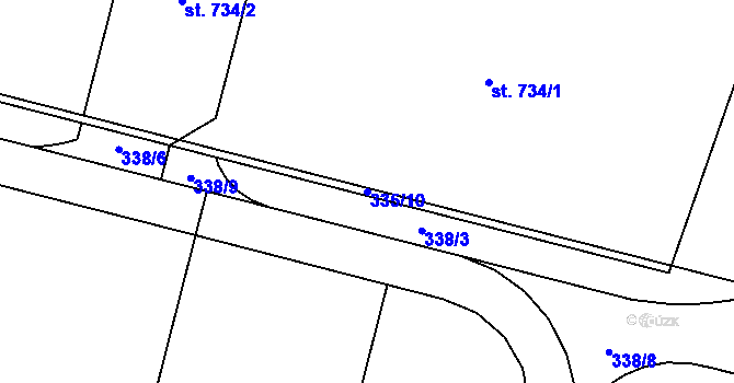Parcela st. 335/10 v KÚ Kralice na Hané, Katastrální mapa