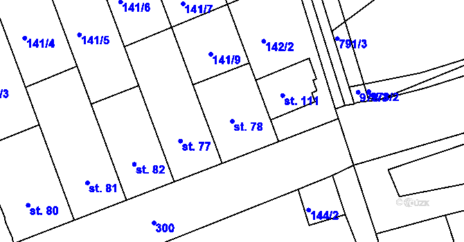 Parcela st. 78 v KÚ Vitonice na Hané, Katastrální mapa