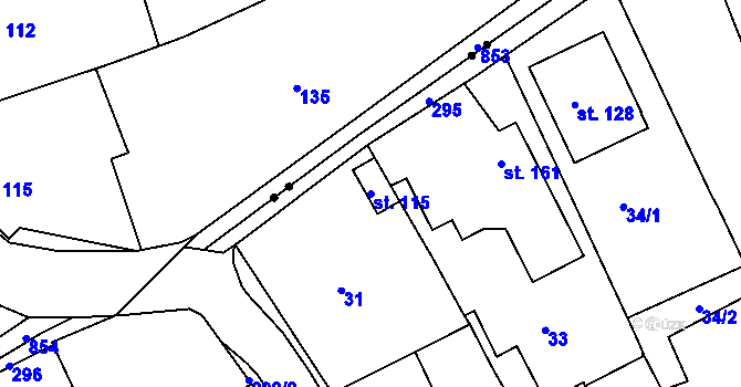 Parcela st. 115 v KÚ Vitonice na Hané, Katastrální mapa