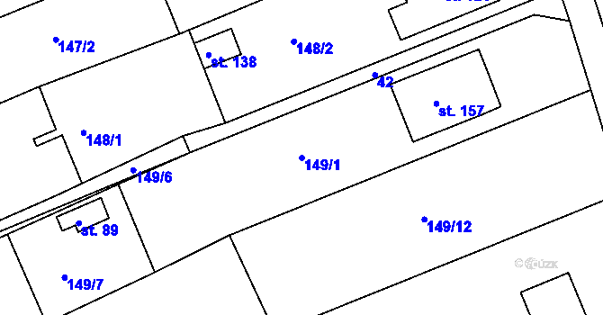 Parcela st. 149/1 v KÚ Vitonice na Hané, Katastrální mapa