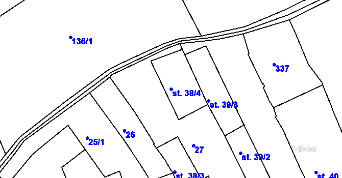 Parcela st. 38/4 v KÚ Vitonice na Hané, Katastrální mapa