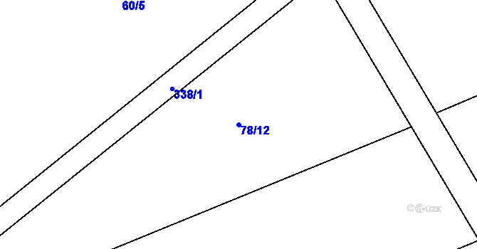 Parcela st. 78/12 v KÚ Vitonice na Hané, Katastrální mapa