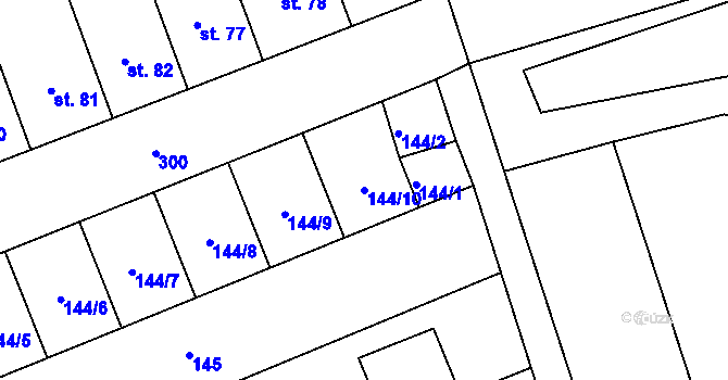 Parcela st. 144/10 v KÚ Vitonice na Hané, Katastrální mapa