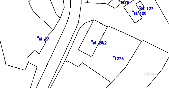 Parcela st. 25/2 v KÚ Horní Lhotice, Katastrální mapa