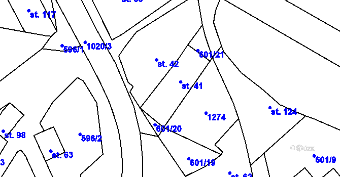 Parcela st. 41 v KÚ Horní Lhotice, Katastrální mapa