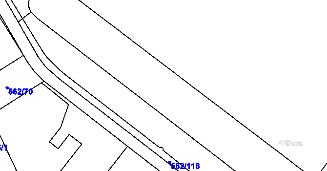 Parcela st. 562/15 v KÚ Horní Lhotice, Katastrální mapa