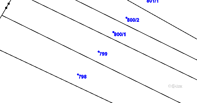Parcela st. 799 v KÚ Horní Lhotice, Katastrální mapa