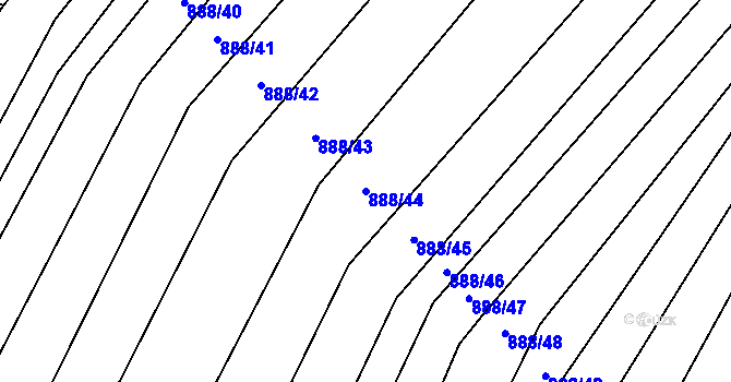 Parcela st. 888/44 v KÚ Horní Lhotice, Katastrální mapa