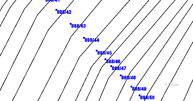Parcela st. 888/45 v KÚ Horní Lhotice, Katastrální mapa