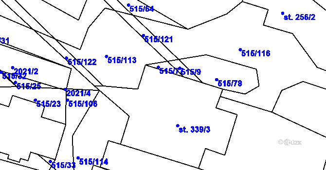 Parcela st. 339/1 v KÚ Kralice nad Oslavou, Katastrální mapa