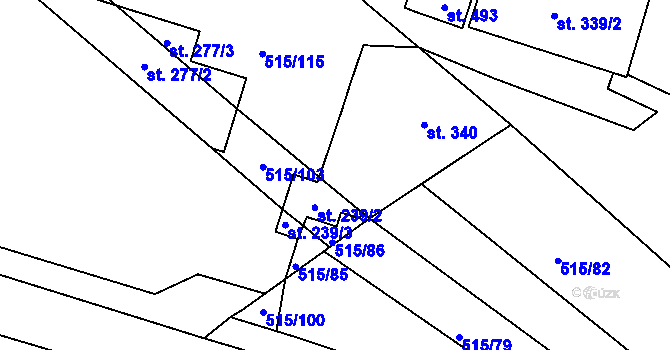 Parcela st. 239/1 v KÚ Kralice nad Oslavou, Katastrální mapa