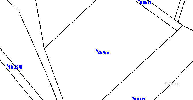 Parcela st. 854/6 v KÚ Kralice nad Oslavou, Katastrální mapa