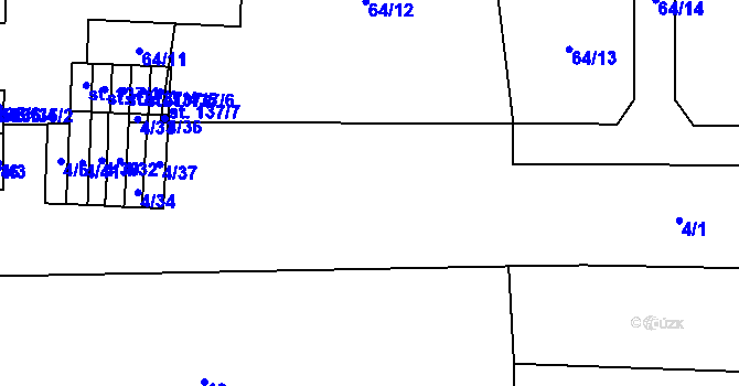 Parcela st. 4/1 v KÚ Králíky u Nového Bydžova, Katastrální mapa