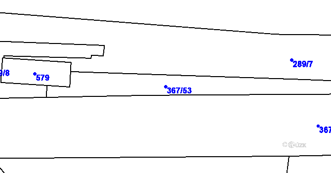 Parcela st. 367/53 v KÚ Králíky u Nového Bydžova, Katastrální mapa