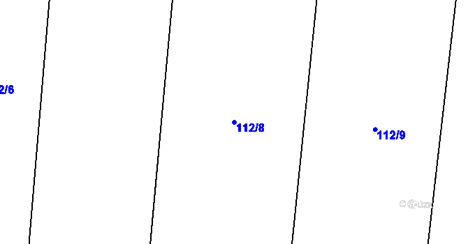 Parcela st. 112/8 v KÚ Králíky u Nového Bydžova, Katastrální mapa