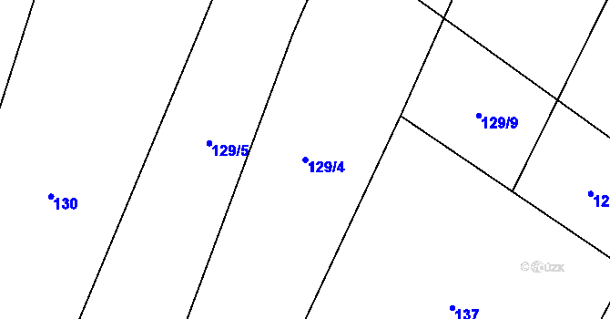 Parcela st. 129/4 v KÚ Králíky u Nového Bydžova, Katastrální mapa