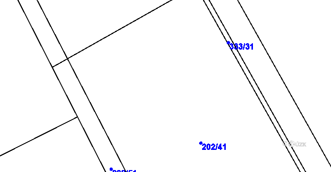 Parcela st. 202/42 v KÚ Králíky u Nového Bydžova, Katastrální mapa