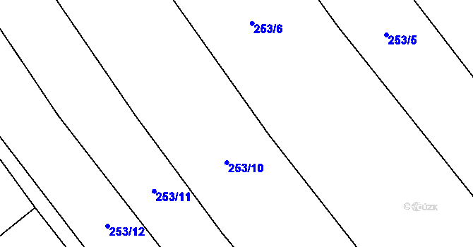 Parcela st. 253/9 v KÚ Králíky u Nového Bydžova, Katastrální mapa
