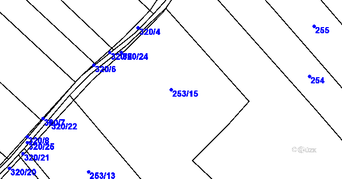 Parcela st. 253/15 v KÚ Králíky u Nového Bydžova, Katastrální mapa