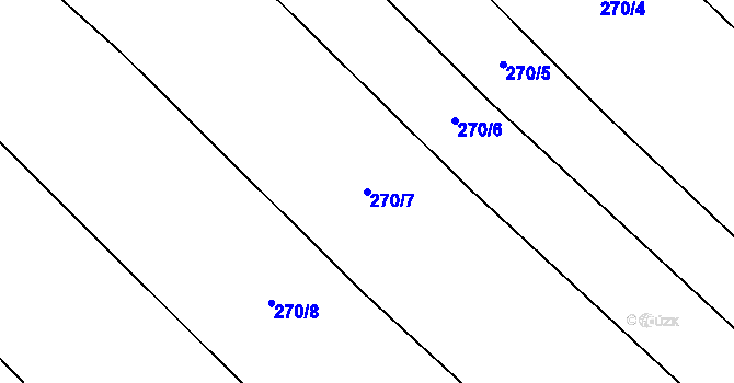 Parcela st. 270/7 v KÚ Králíky u Nového Bydžova, Katastrální mapa