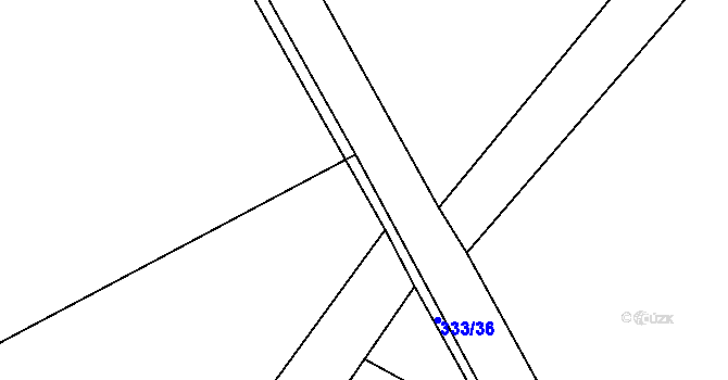 Parcela st. 333/35 v KÚ Králíky u Nového Bydžova, Katastrální mapa