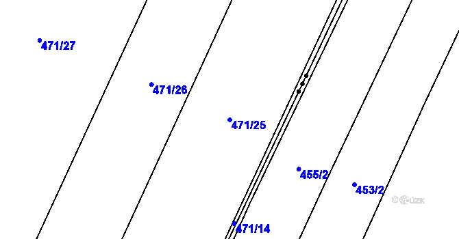 Parcela st. 471/25 v KÚ Králíky u Nového Bydžova, Katastrální mapa