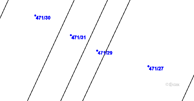 Parcela st. 471/29 v KÚ Králíky u Nového Bydžova, Katastrální mapa
